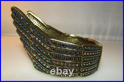RAREHEIDI DAUS Angel Wing Large Cuff Bracelet AB Swarovski Crystals STUNNING