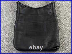 RAVIANI Pebbled Leather Zebra Lined Studded BIG Crystals Black Bag TEXAS EXC