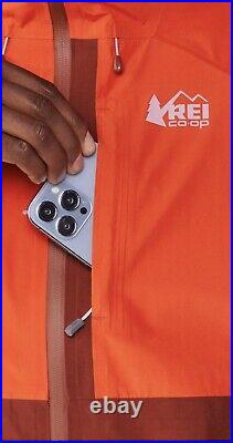 REI Co-op XeroDry GTX Jacket Solar Red/Cabin Wood Men's Sz. L