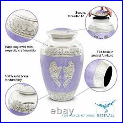 RESTAALL Angel Wings Urn. Purple Cremation urns for Human Ashes Adult Male an