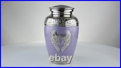 RESTAALL Angel Wings Urn. Purple Cremation urns for Human Ashes (LargeLilac)