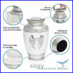 RESTAALL Angel Wings Urn. White Cremation urns for Human Ashes Adult Male and