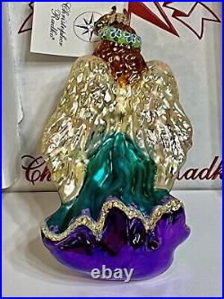 Radko ANGEL Of ERIN Ornament Wings Teal Dress 01-0199-0 NWT Flowers Beautiful