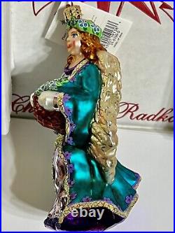 Radko ANGEL Of ERIN Ornament Wings Teal Dress 01-0199-0 NWT Flowers Beautiful