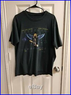 Rare 1999 Kurt Cobain Angel Wings End Of Music Shirt L Grunge Rock