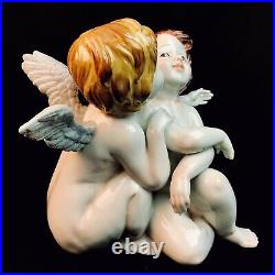 Rare Galos of Spain Porcelain Figurine Two Cherub Christmas Angels Embracing