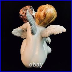 Rare Galos of Spain Porcelain Figurine Two Cherub Christmas Angels Embracing