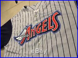 Rare Vintage 90s Majestic Anaheim Angels Disney Wing Pinstripe Sz L Large Jersey