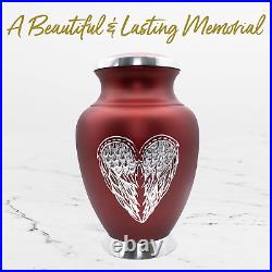 Red Angel Wings Urn for Adults Large Cremation Urn for Ashes Adult with Bag