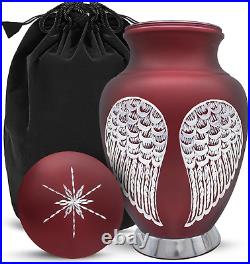Red Angel Wings Urn for Human Ashes Adult Female Upto 200Lbs Adult Urns for