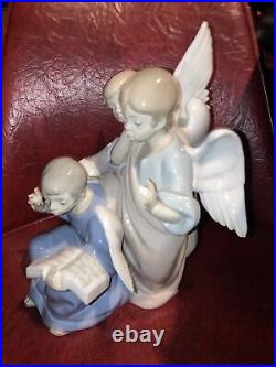 Retired Lladro 5495 Lg. Angelic Choir 3 Winged Angels Singing Porcelain(perfect)