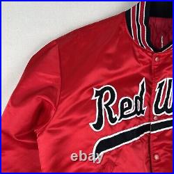Rochester Red Wings Satin Jacket Men's Large Minor League Baseball Snap Bomber
