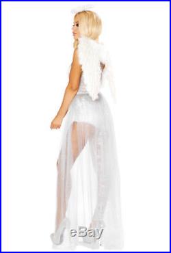 Roma womens White winged angel catsuit costume