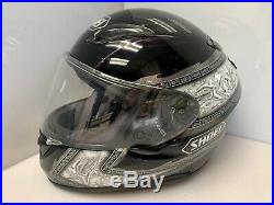 SHOEI Motorcycle Helmet HELMET Sz L Angels, Cherubs, Wings, Flaming Skull