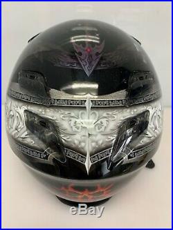 SHOEI Motorcycle Helmet HELMET Sz L Angels, Cherubs, Wings, Flaming Skull