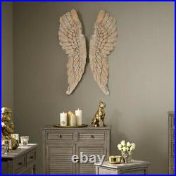 Saltoro Sherpi Angel Wings Statue Wall Art, Set Of 2, Brown