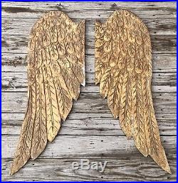 Salvaged Pair of 46.5 Large Wood Angel Wings Shabby Chic or Christmas Decor
