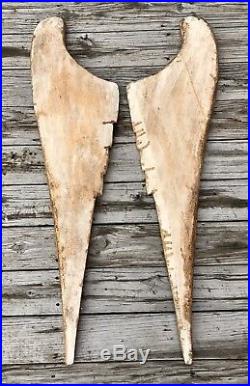 Salvaged Pair of 47 Large Wood Angel Wings Shabby Chic or Christmas Decor