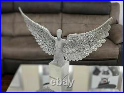 Sassy Home Large Spread Wing Mosaic Silver Glitter Angel Ornament