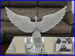 Sassy Home Large Spread Wing Mosaic Silver Glitter Angel Ornament