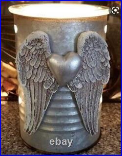 Scentsy Warmer ANGEL WINGS Galvanized Steel Vintage Heaven Hearts Love NEW FL