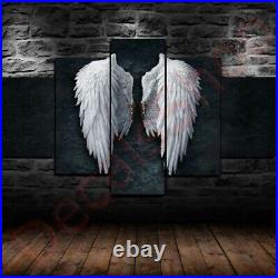 Set 5 Pieces Framed Broken Angel Wings Statue Poster Canvas Print Wall Home Deco