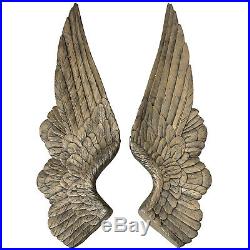 Set of 2 Gold Angel Wings Decoration Ornate Wall Decor