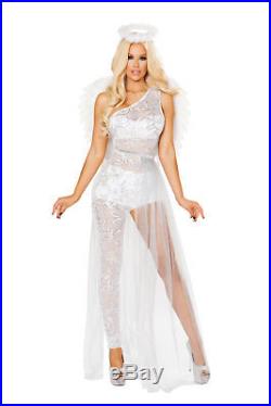 Sexy Roma 3pc Sweet Angel Catsuit Skirt Halo Halloween Costume WithWO WINGS 4814