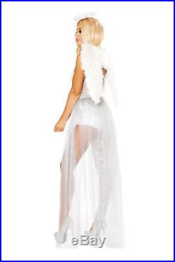 Sexy Roma 3pc Sweet Angel Catsuit Skirt Halo Halloween Costume WithWO WINGS 4814