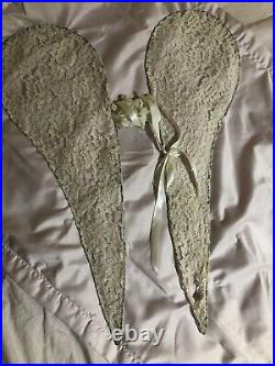 Shabby Chic Vintage French Lace Large Angel Wings Beautiful