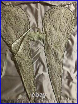 Shabby Chic Vintage French Lace Large Angel Wings Beautiful