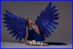 Shiny angel wings for adult cosplay costume large wings black gold red blue pink