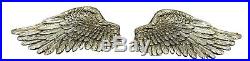 (Silver, Large) Garden Mile Large Vintage Shabby Chic Silver Angel Wings