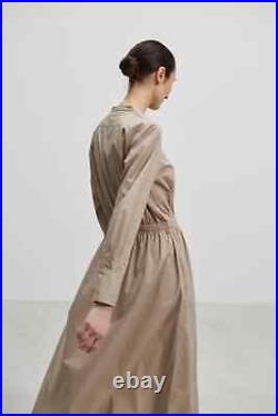Skall Studio Nicola Shirtdress Buttondown Long Sleeve Roasted Brown Large L 42