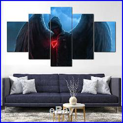 Skull Man With Wings Canvas Print Framed 5 Pcs Wall Art Poster Decor