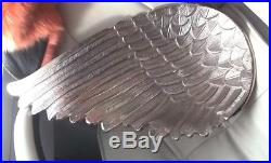 Solid Large Polished Aluminium Silver angel wing Serving Platter/plate/Dish