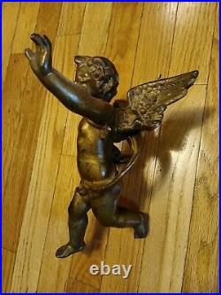 Solid large victorian Bronze/Brass Winged Cherub/Angels