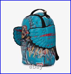 Sprayground Backpack Basquiat FALLEN ANGEL WING Laptop Books School Blue Bag