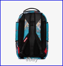 Sprayground Backpack Basquiat FALLEN ANGEL WING Laptop Books School Blue Bag