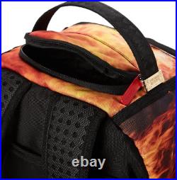 Sprayground Backpack Pyro Camo Laptop School Bag With Angel Wings Fire Flames