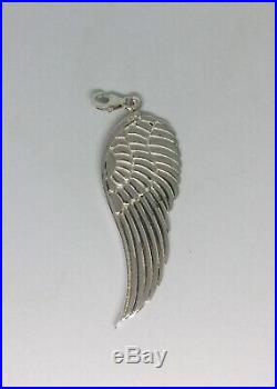 Sterling Silver Angel Wing Large Pendant compatible With Chlobo necklaces