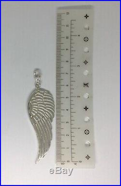 Sterling Silver Angel Wing Large Pendant compatible With Chlobo necklaces