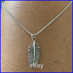 Sterling Silver Large Feather Necklace, Angel Wings Necklace, Boho Necklace