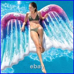 Summer New Large Colorful Angel Wings Pool Float Mattress Beach Swimming Bed