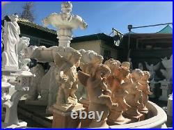 Super adorable carved solid marble winged baby angel cherubs sculpture statues