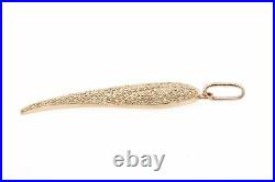 Sydney Evan Diamond Pendant Necklace Angel Single Wing 14k Rose Gold 1.75 Large