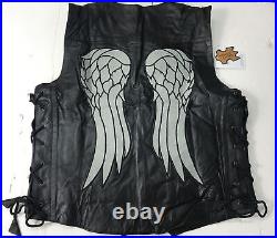 The Walking Dead Daryl Dixon Angel Wings Leather Vest Jacket Large