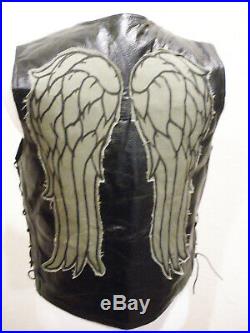 The Walking Dead Daryl Dixon Inspired Angel Wings Leather Vest TWD (NEW!)
