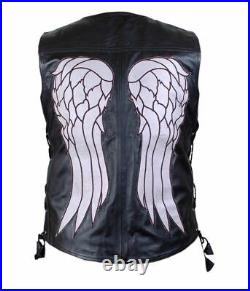 The Walking Dead Governor Daryl Dixon Angel Wings Leather Vest