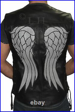 The Walking Dead Governor Daryl Dixon Angel Wings Leather Vest Jacket